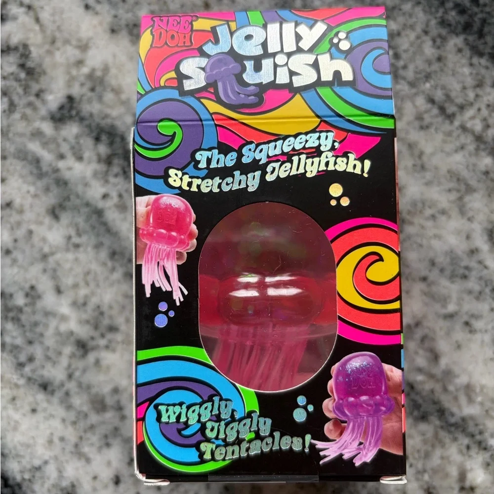 NEE DOH Jelly Squish Squid PINK 💗 Sealed Viral squishy toy NeeDoh Jellyfish NEW